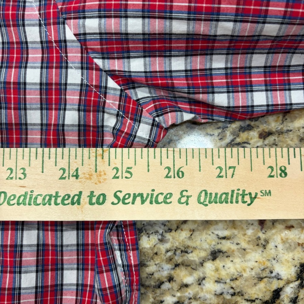 Tommy Hilfiger Mens XXL Red White Blue Plaid Long Sleeve Button Down Shirt ws - Picture 5 of 5